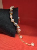 Perlen Armband Goldfarben Verstellbar Neu