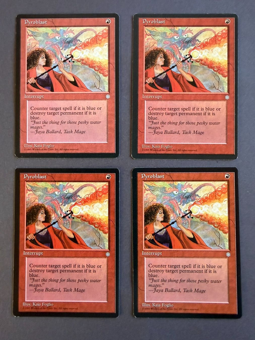 Magic The Gathering Sammelbilder & Trading cards: 4x Pyroblast // Pyroknall // Ice Age // Eiszeit // Magic – Gebraucht aus Binz von Tempelritter