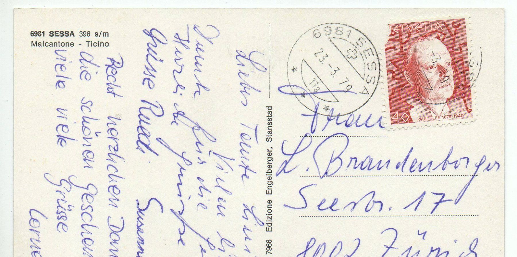 Cartes postales: Saluti da SESSA Malcantone - Auto, VW-Käfer – D'occasion à Jona par philajona 1
