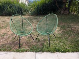 2er Set Acapulco Stühle / Lounge Sessel Grün guter Zustand