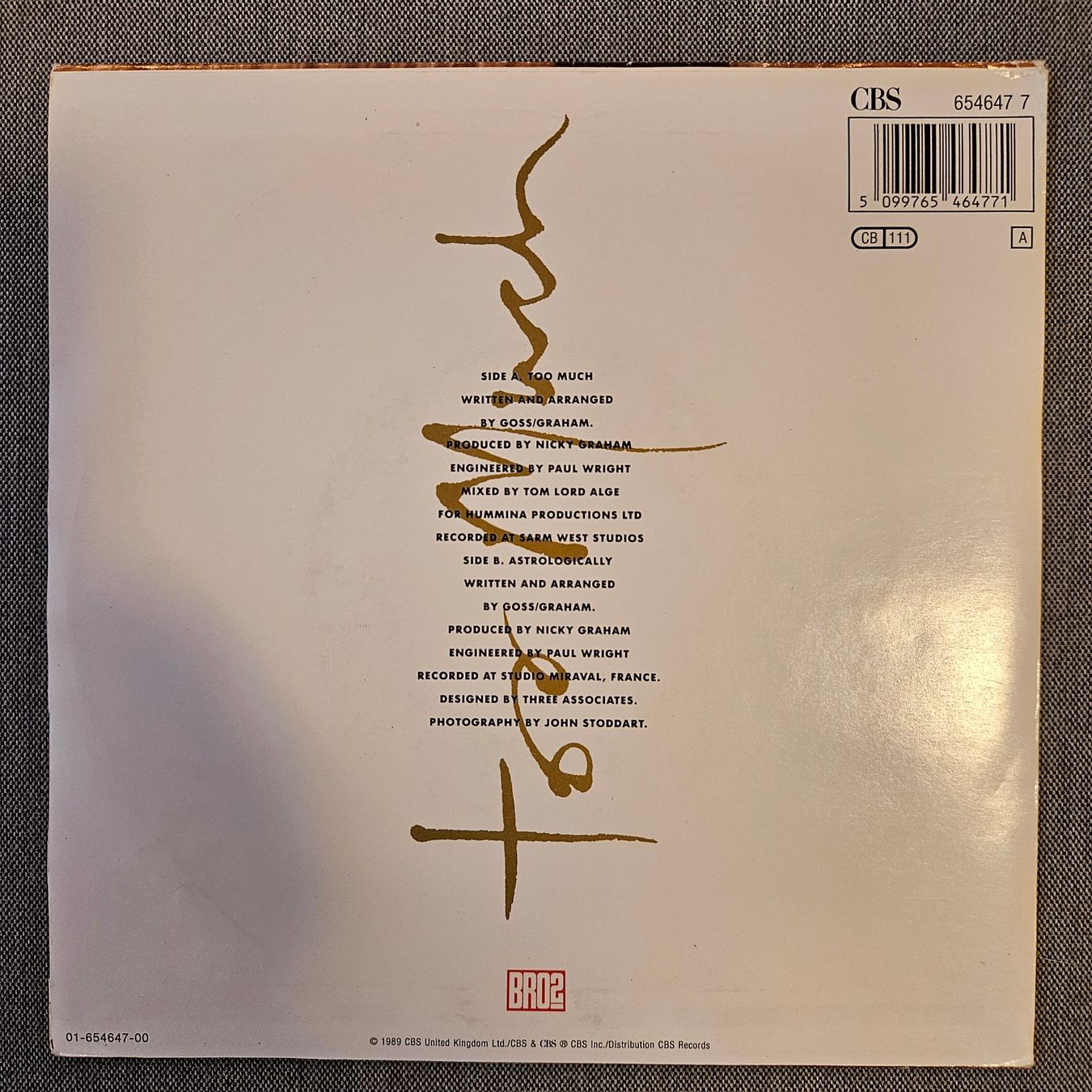 Dischi in vinile: Bros: Too Much 7" Vinyl – Usato da Männedorf venduto da egl_nfg9 1