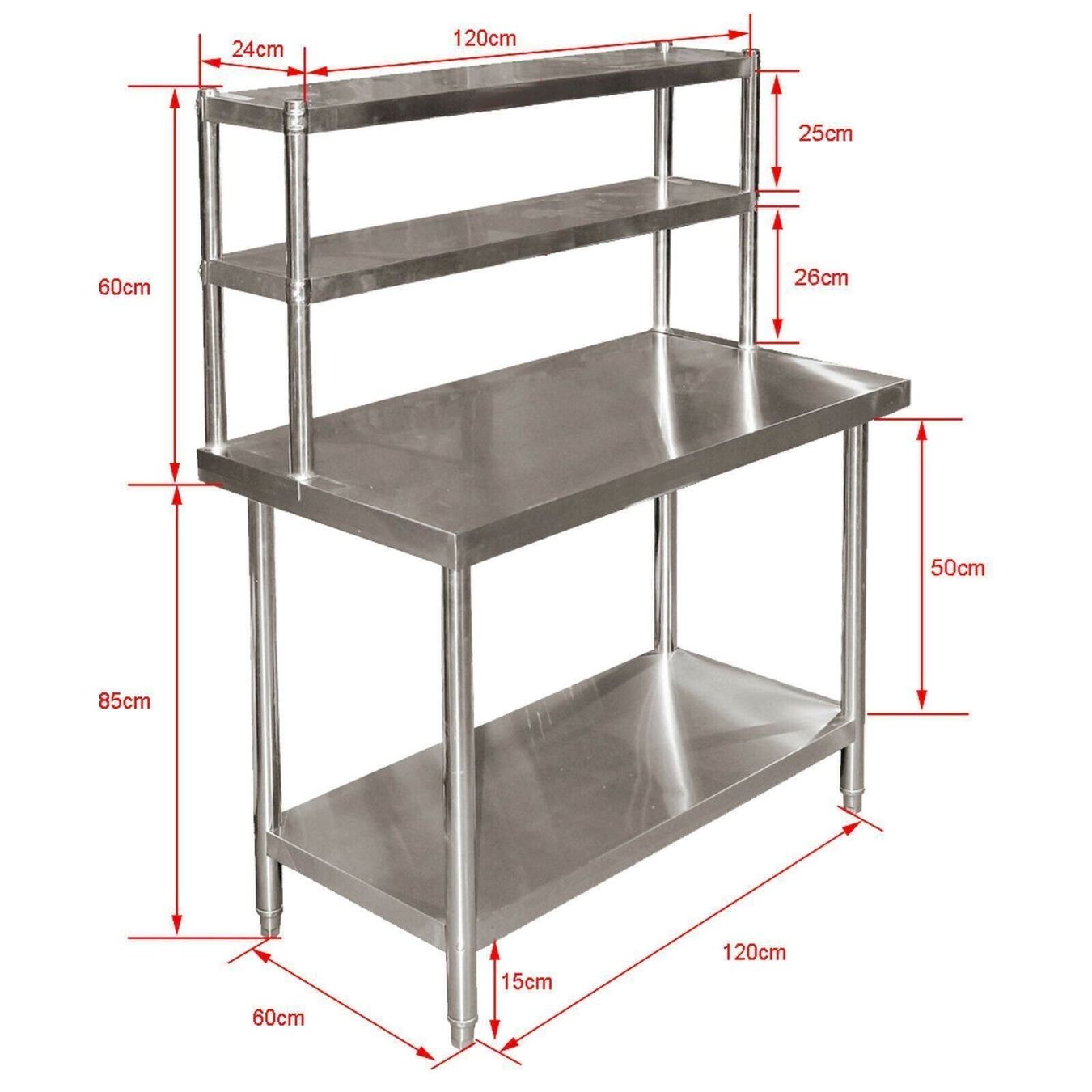 Mobili & Arredamento: Edelstahl Arbeitstisch 120x60x85cm – Nuovo e nell'imballaggio originale da Bottighofen venduto da zaap 1