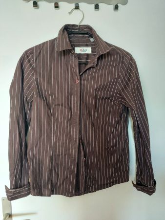 Bluse braun/weiss gestreift, 100% Baumwolle