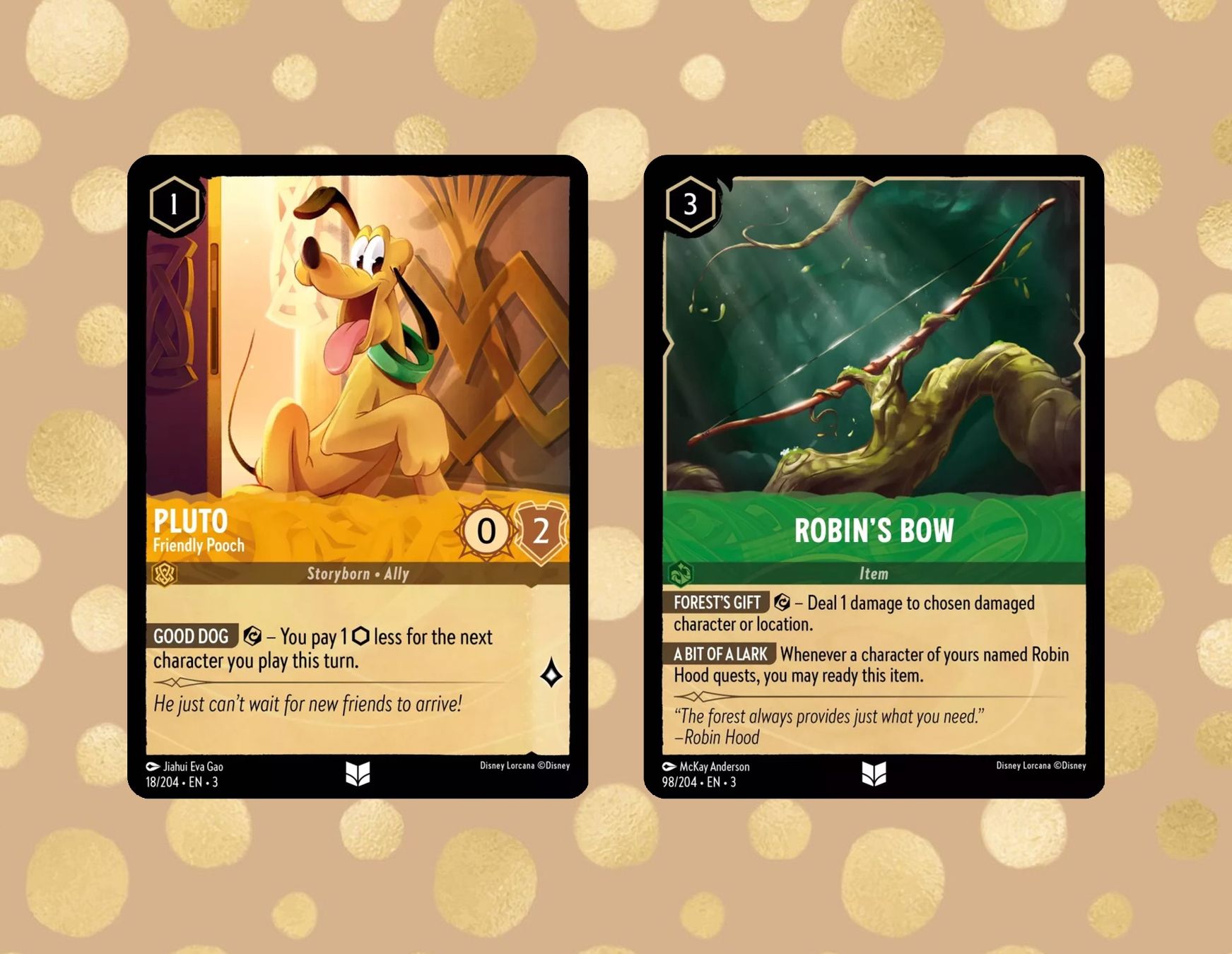 Disney Carte collezionabili: Lorcana Inklands / PLUTO + ROBIN'S BOW / 18 + 98 / EN - 3 – Nuovo (secondo la descrizione) da Zürich venduto da robbyrobot