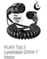 KUAX Typ 2 Spiralladekabel 22KW länge 7 Meter. Np: 250.-
