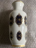 Echte Kobalt Porzellan Vase, Golddekor, Vintage