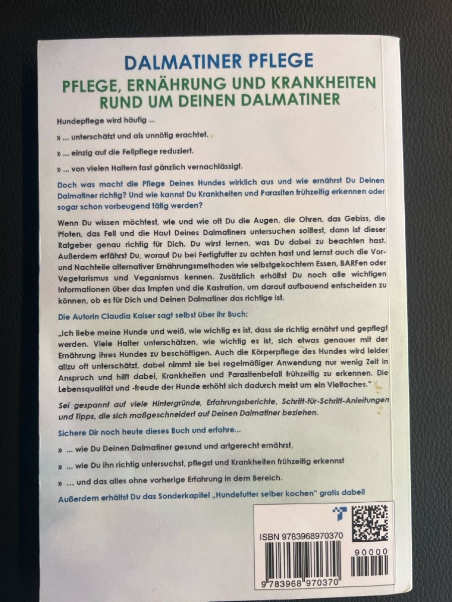 Libri: Dalmatiner Pflege - Claudia Kaiser – Usato da St. Antoni venduto da naefp 1