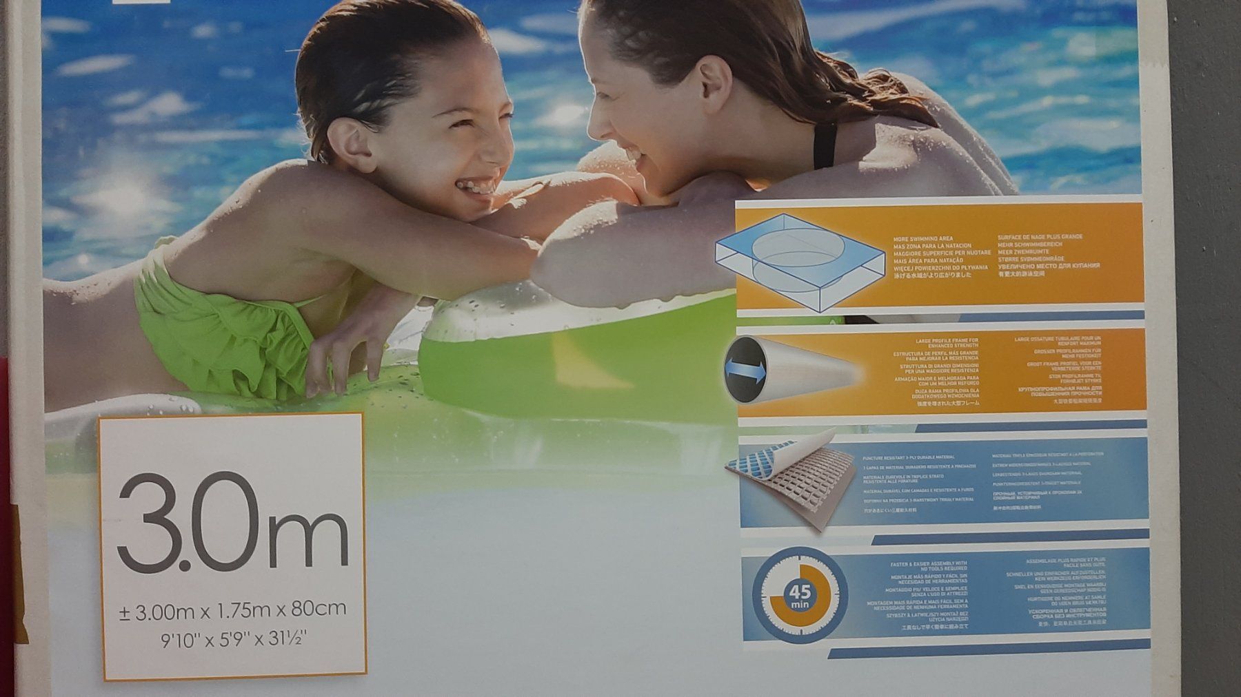 Intex Schwimmbad: Intex Pool-Set Prism Frame, 3.0m x 1.75m x 0.80m – Gebraucht aus Lanzenneunforn von  3