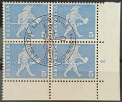 1960 Standesläufer Fribourg Viererblock mit TAB