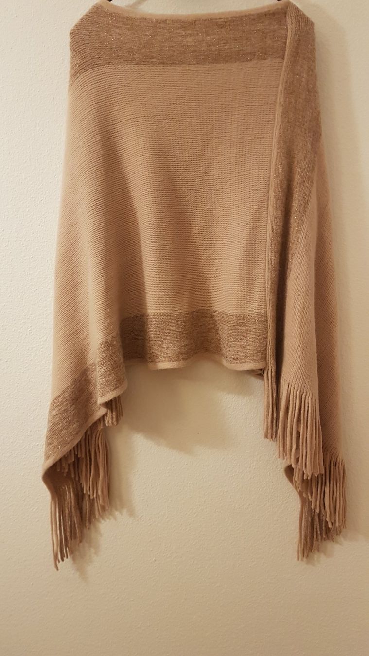 Maglioni & Felpe: Poncho rosa Strickpullover Strickjacke onesize Damen Fransen – Usato da Basel venduto da him_5r5n 3