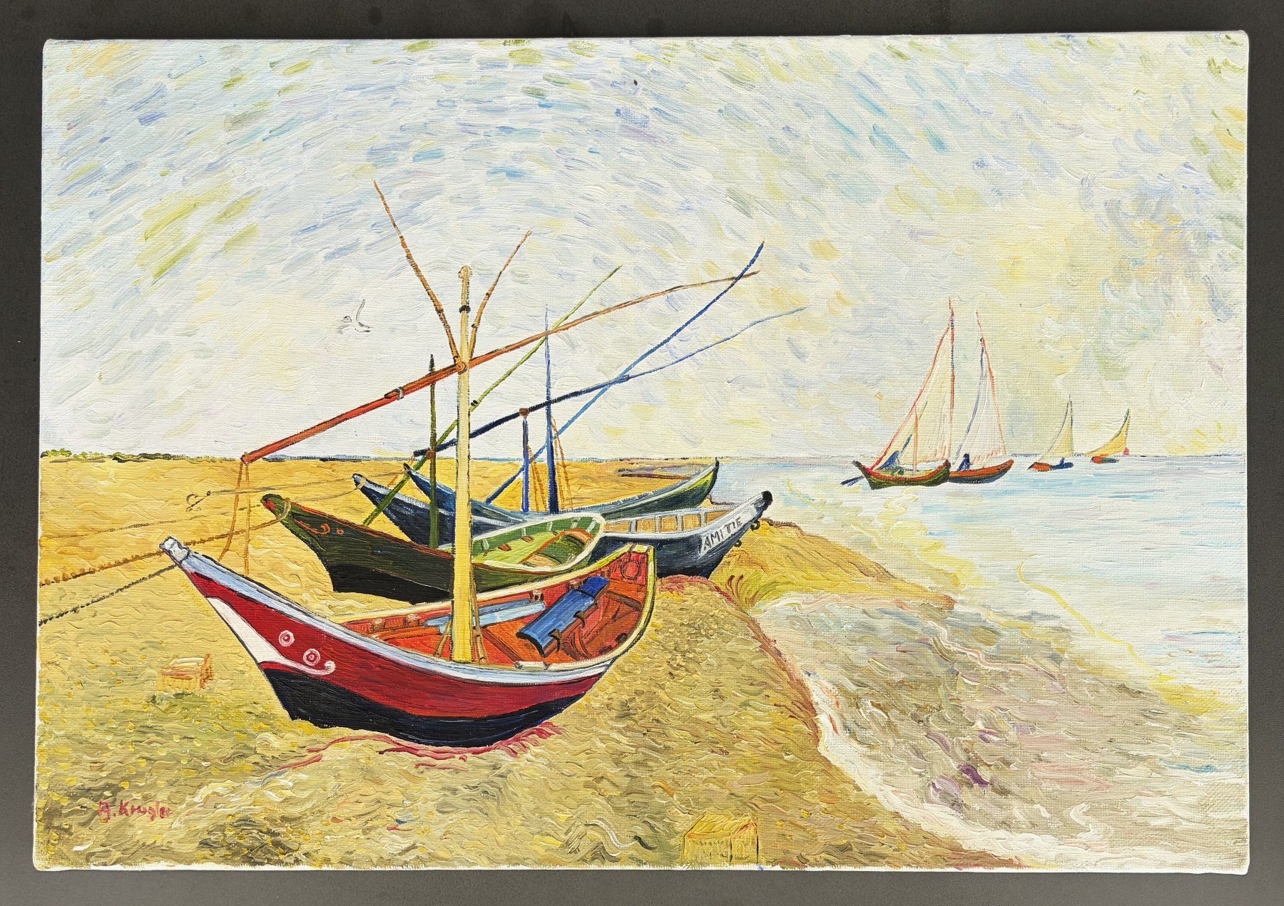Dipinti: Reproduktion Vincent van Gogh "Fischerboote am Strand...." – Usato da Wangen b. Olten venduto da Buntgemischt