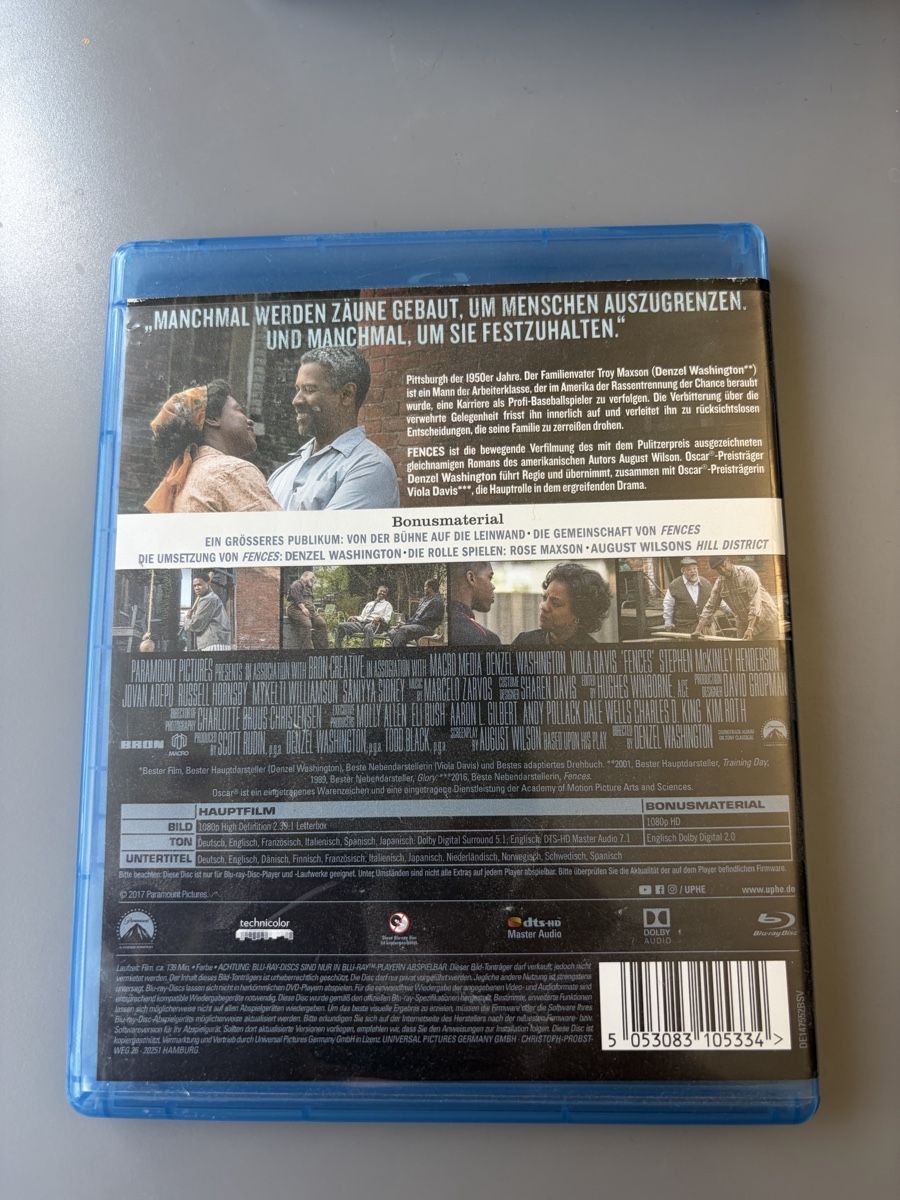 Tutti i DVDs: Fences, Blu-Ray – Usato da Bern venduto da dalmaxxi 1