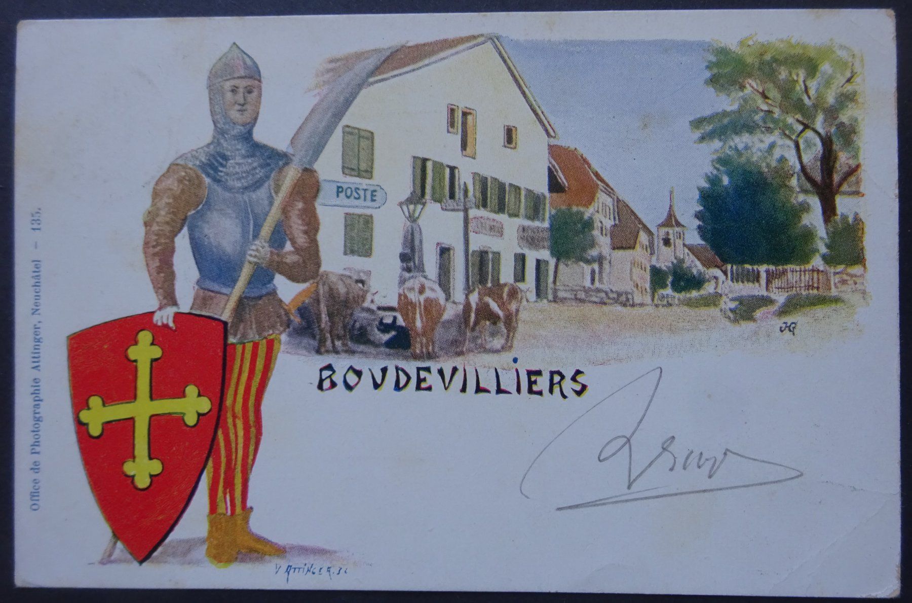 Cartoline postali: Litho-Ansichtskarte 1904 / Boudevilliers (NE) – Usato da Watt venduto da Oo2rup5