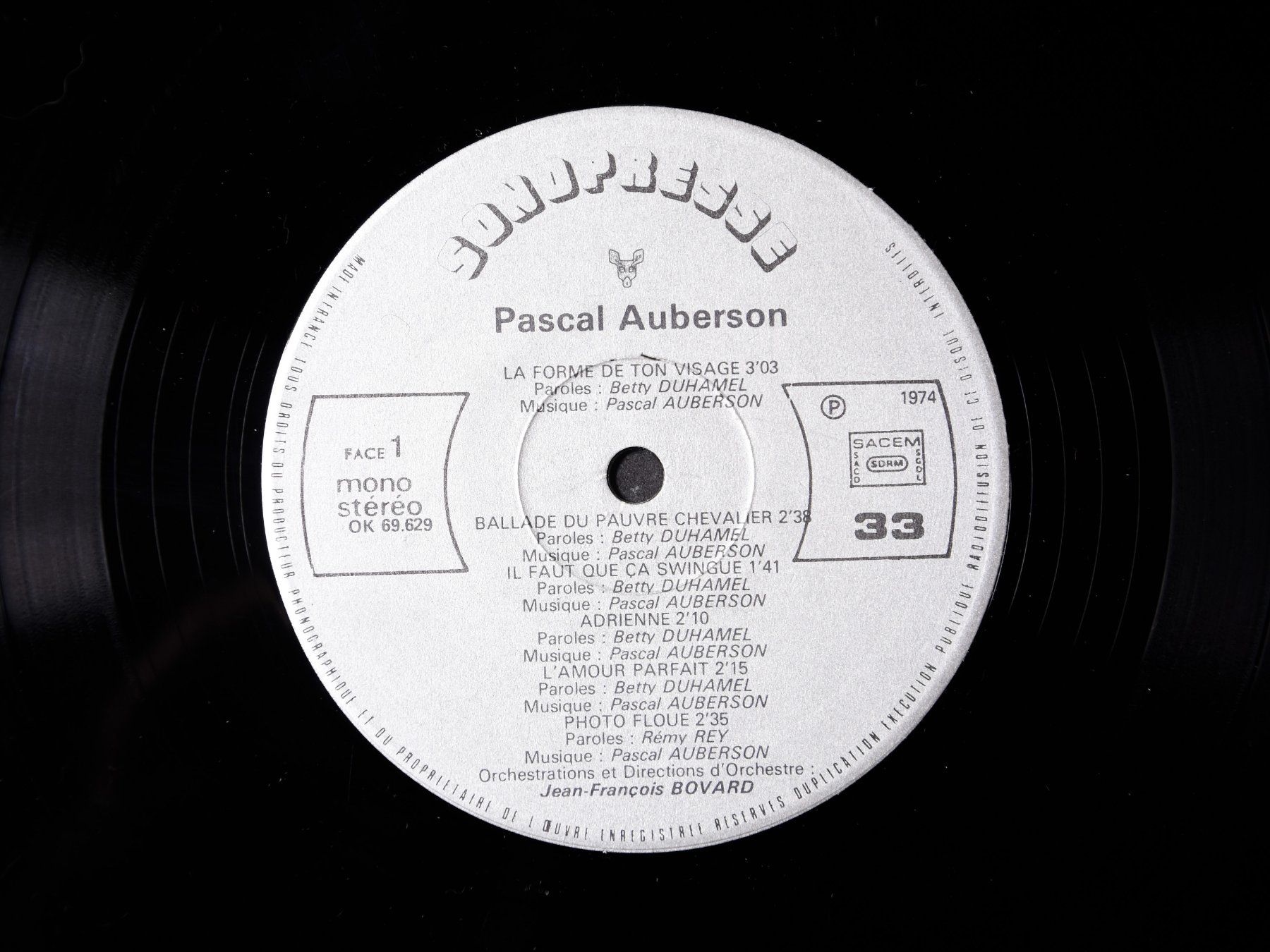 Dischi in vinile: Pascal Auberson - Ophélie – Usato da Belmont-sur-Yverdon venduto da ag97 2