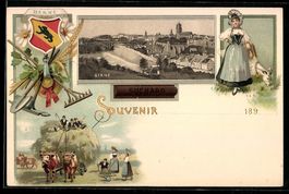 Litho Berne, Suchard, Frau mit Ziege, M