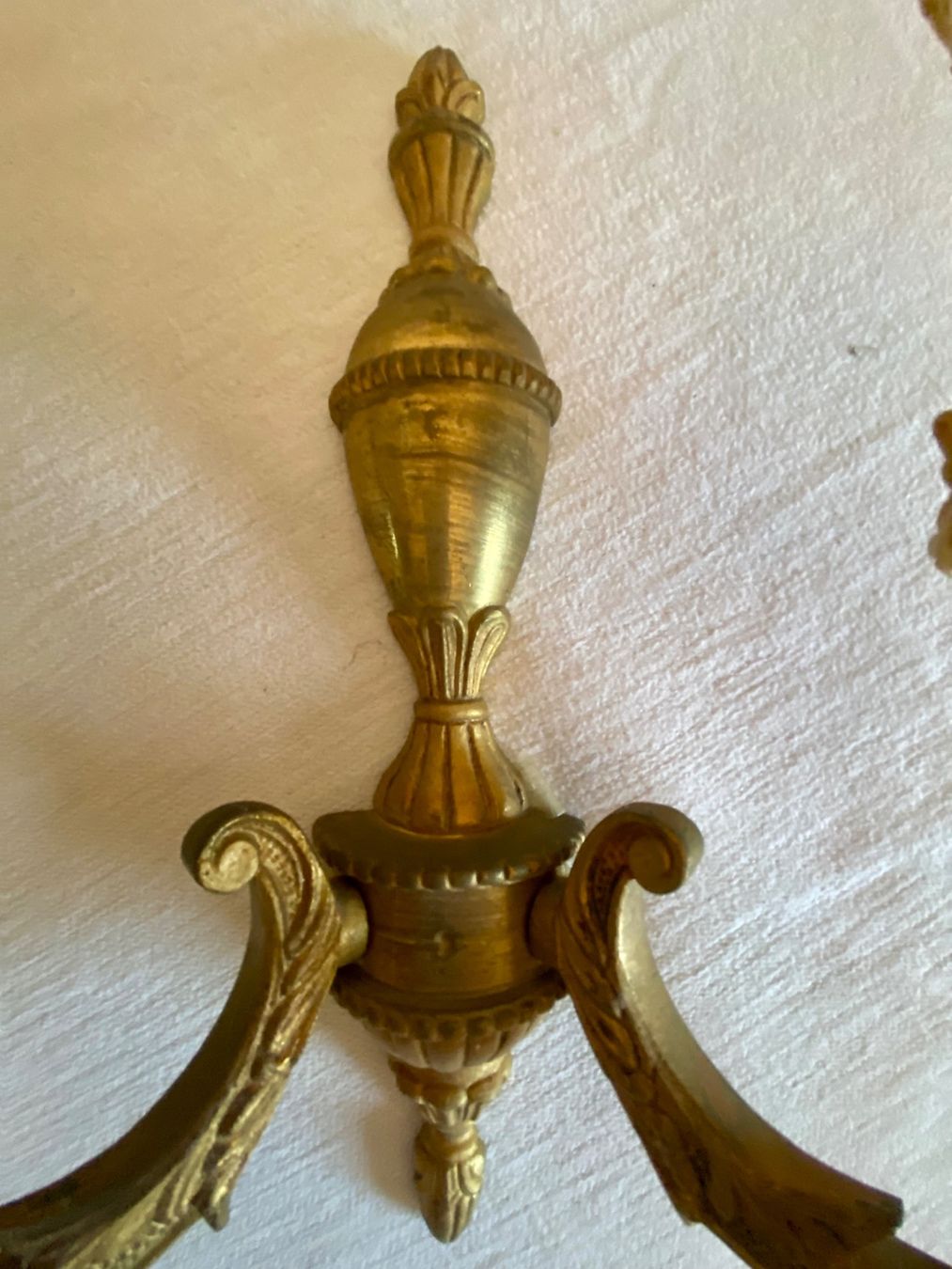 Lampade: Wandlampe Messing 2-Flammig mit Stoffschirmen – Usato da St. Gallen venduto da cibello 3