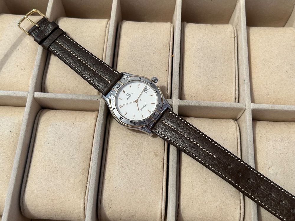 Montre Homme Mondia Electronic Zenith - Électromécanique Vintage - Boîtier Acier, Bracelet Noir - Occasion