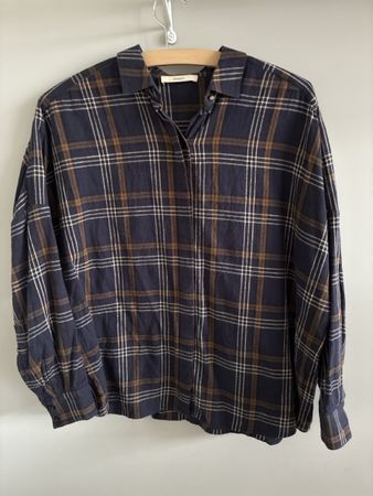 Sessun Bluse dunkelblau kariert, Grösse XS