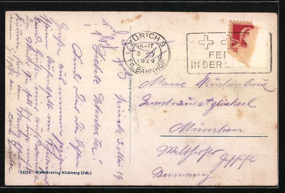 Cartoline postali: AK Kilchberg, Oberer Mönchhof, Panorama – Usato da Berlin venduto da bartko-reher 1