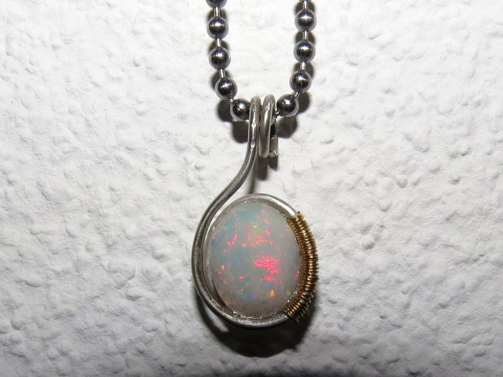 Delicate Gioielli Di Gioielli Minimalista Fuoco Opal Semplice In - Foto 2