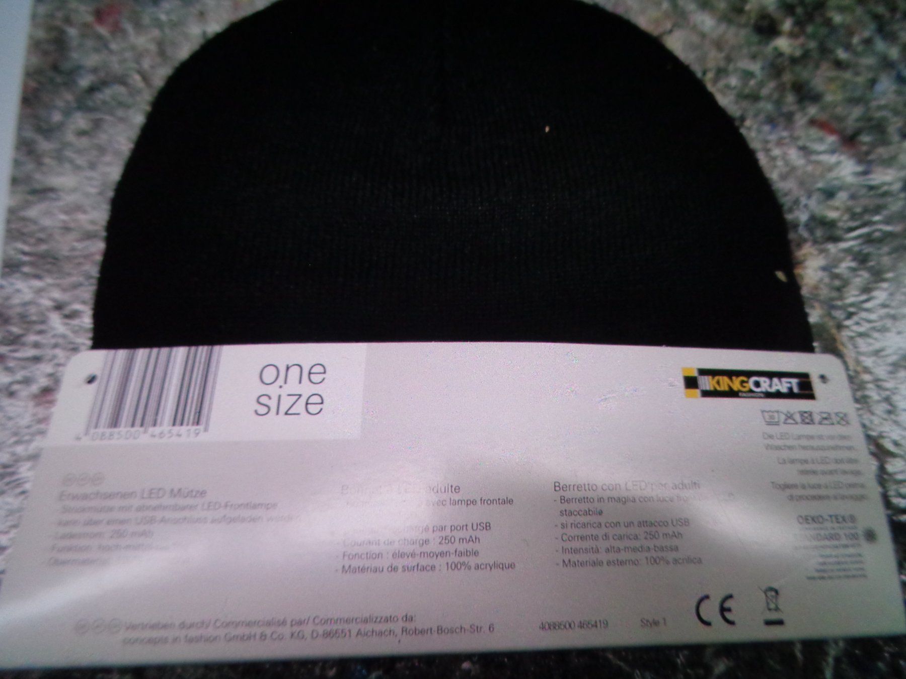 Chapeaux, bonnets & casquettes: LED Mütze schwarz One Size – Neuf avec emballage d'origine à Liestal par Gecko16 1