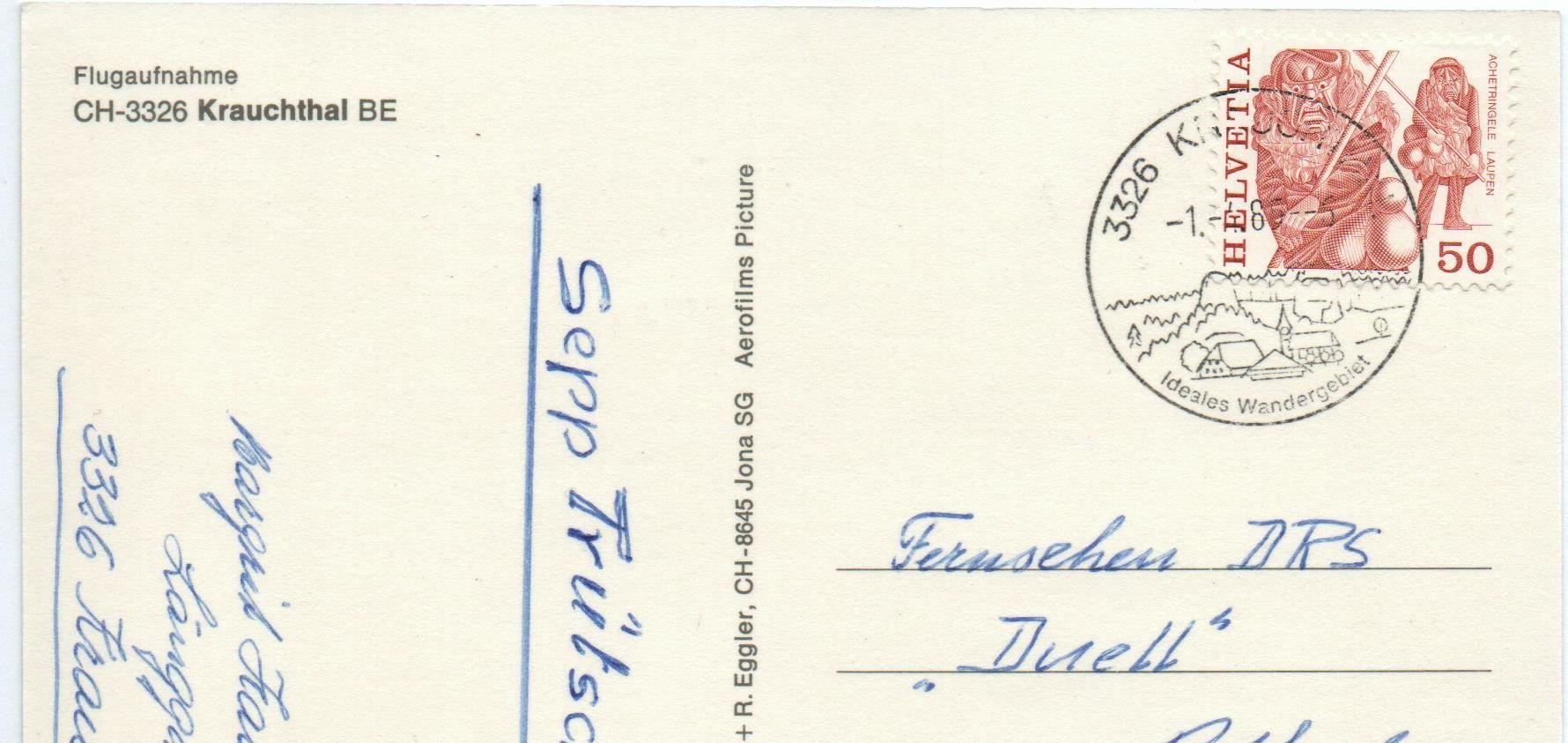 Cartoline postali: KRAUCHTHAL Flugaufnahme – Usato da Jona venduto da philajona 1