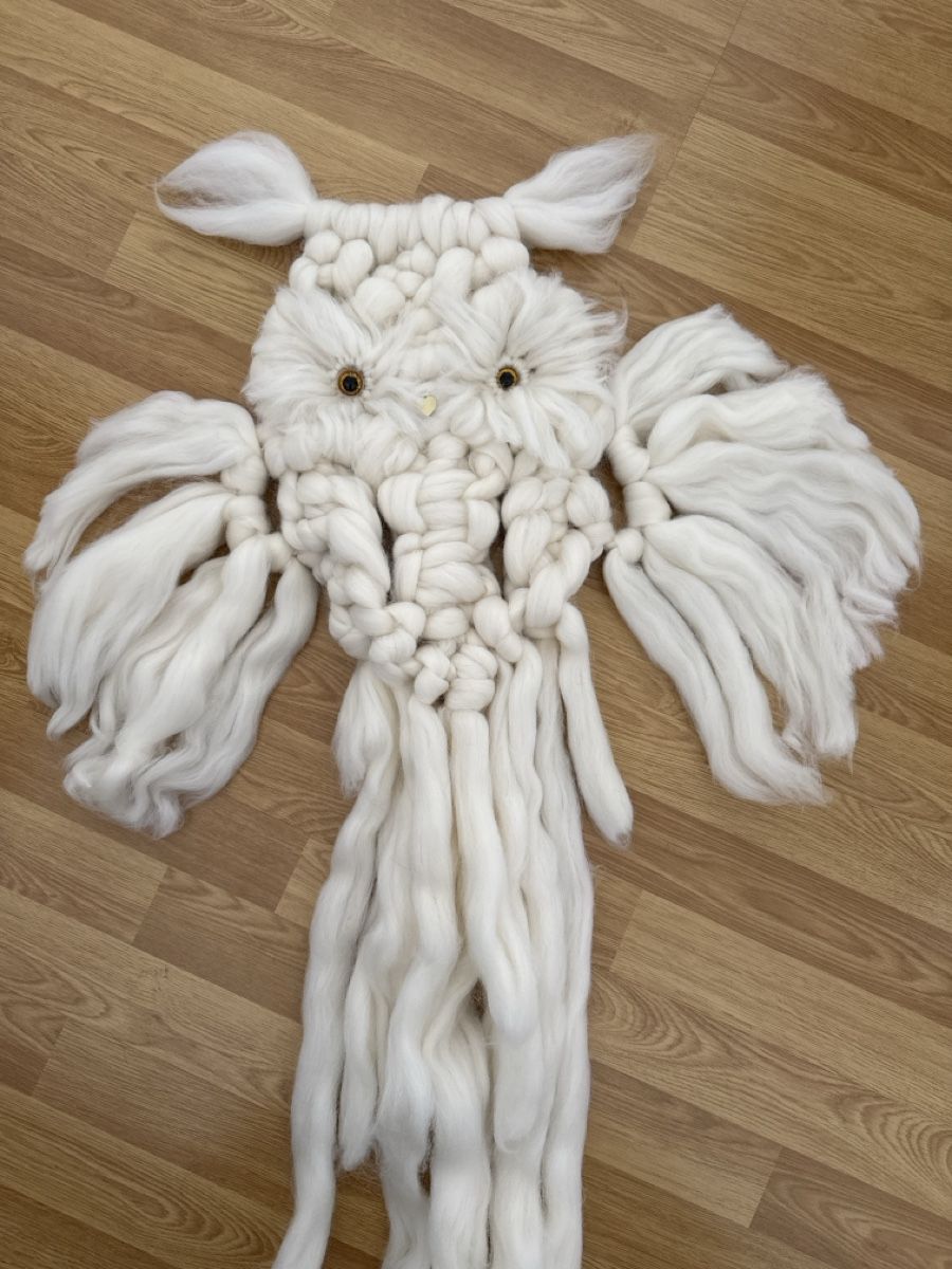 Tutte le decorazioni: Handgemachte Eule in Creme Weiss über 50cm gross – Usato da Schlieren venduto da Schnaepliparadies