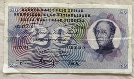 Schweizer Banknote - 20 Franken - 1961