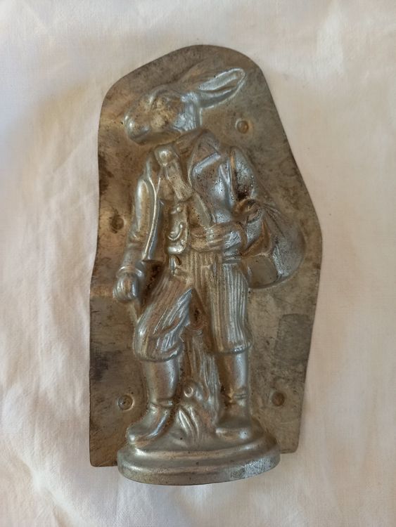 Ancien Moule à Chocolat Métal Chien Et Chat - Thème Pâques, Chocolatier, France