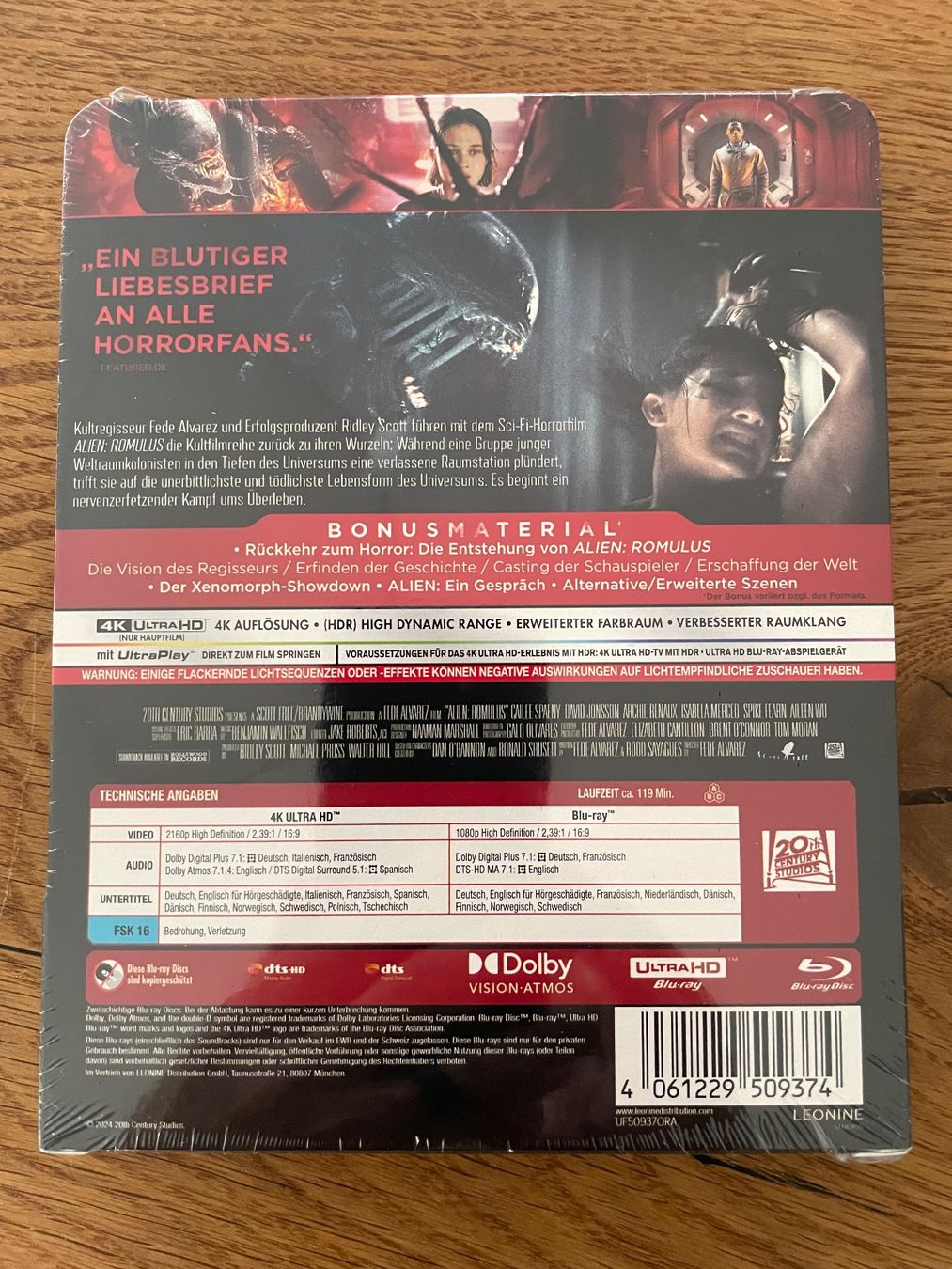 Alle DVDs: Alien Romulus Steelbook 4K UHD Bluray – Neu und originalverpackt aus Schötz von  1