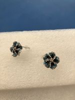 Modeschmuck, Ohrstecker, Blume silberf. blaue Blüten, NEU