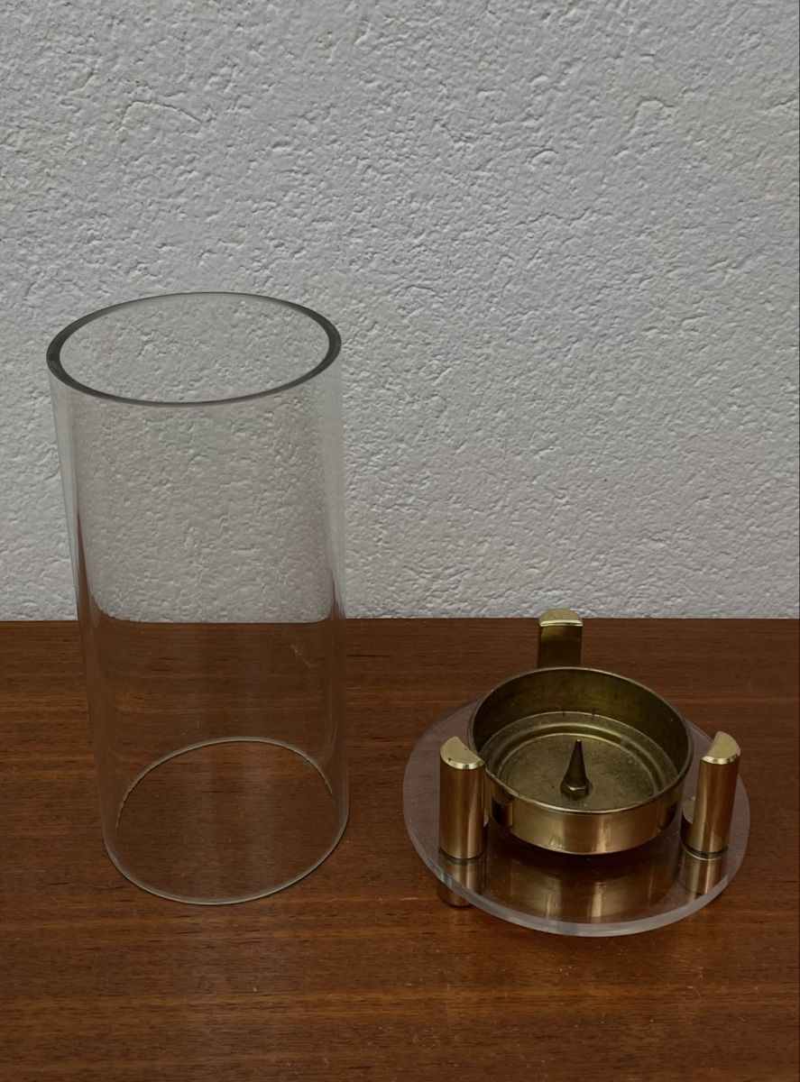 Portacandele: Vintage Kerzenständer Messing Acrylglas Kerzenhalter 80er – Usato da Zürich venduto da Vintagewiesel 3
