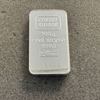 100 gramm Silber Barren Schweiz Credit Suisse - 1