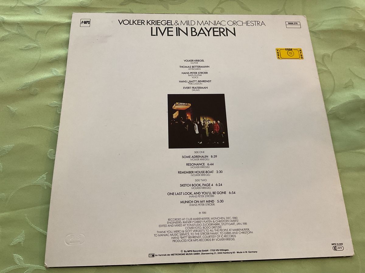 Dischi in vinile: Volker Kriegel & Mild Maniac Orchestra LP 1981 – Usato da Steinach venduto da Quarkie 1