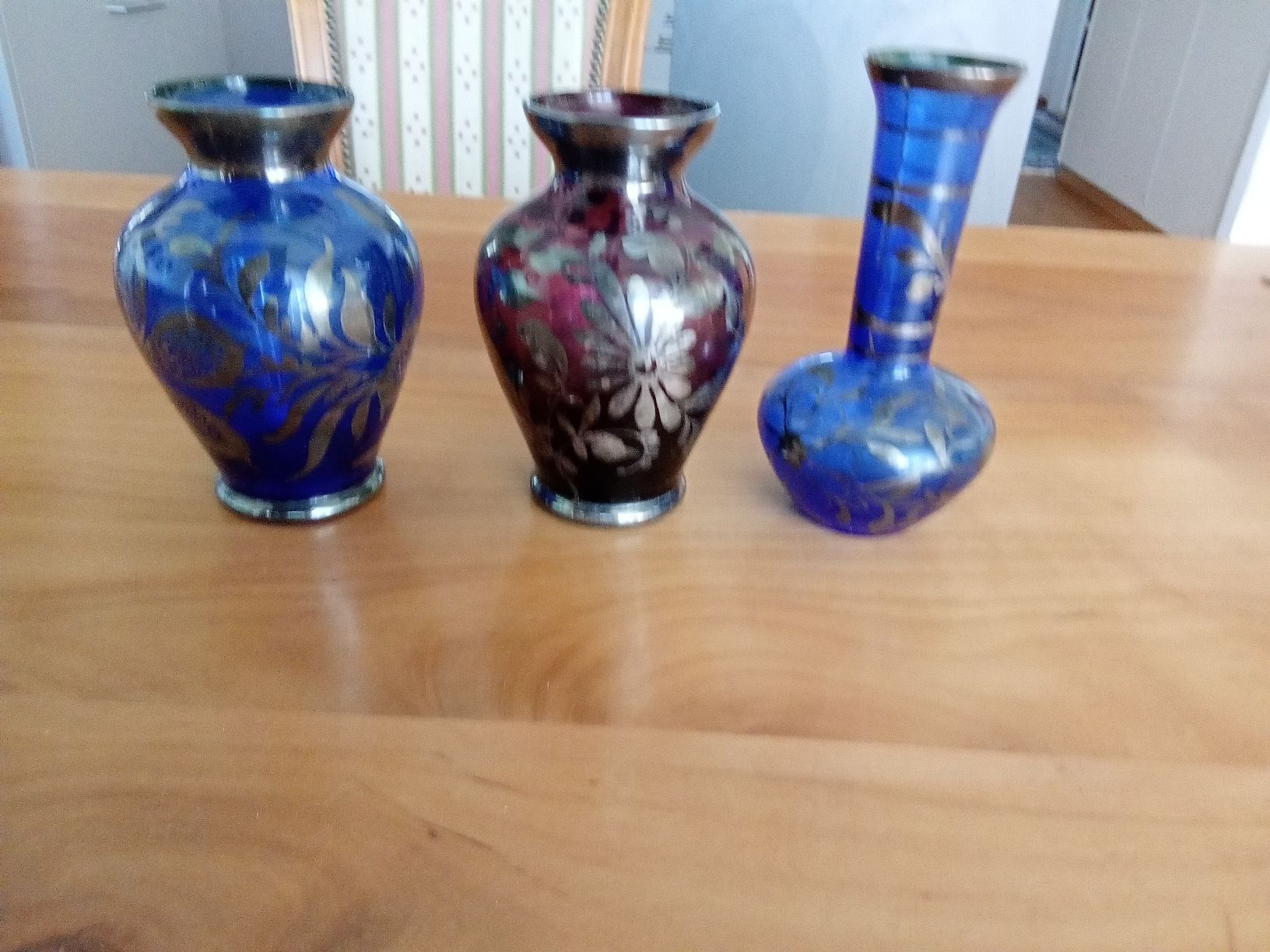 Vase & Récipients: 3 GLASVASEN MIT SILBERAUFLAGE – D'occasion à Muri BE par Alk
