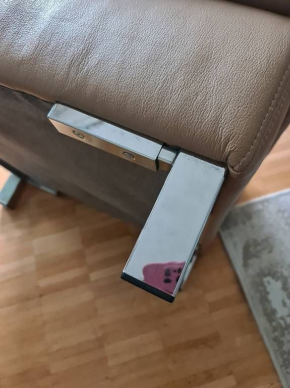 Hocker: Hocker Beige aus echt Leder – Gebraucht aus Kriens von akazy 2