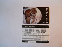 BOSS PhoneCard 10CHF Tiger Motiv