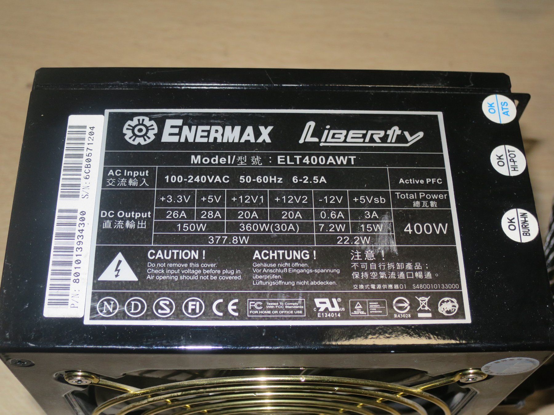 Chieftec Componenti elettronici: Enermax Liberty ELT400AWT Netzteil – Usato da Gundetswil venduto da Maegez