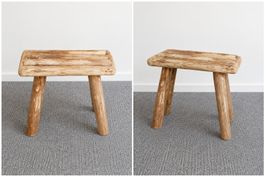 Tabouret rustique en bois massif