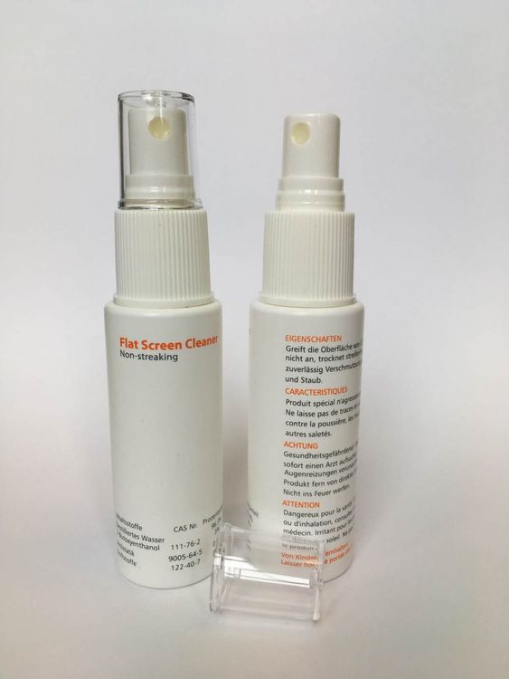 Prodotti di pulizia: 2× 60 ml Spezial-Reinigungsflüssigkeit für Flachbildschirme – Nuovo e nell'imballaggio originale da Giubiasco venduto da news-shop