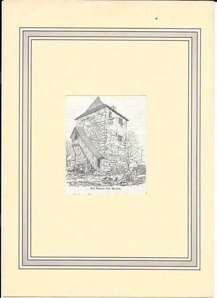Xilografie: Halten Der Turm Holzschnitt um 1900 – Usato da Olten venduto da clotaldi