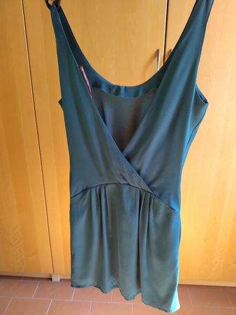 vestito donna Zara verde scuro, taglia S, elegante e fresco