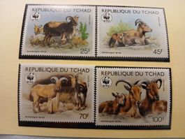 Timbres WWF du Tchad - Mouflons à manchettes - Série rare!