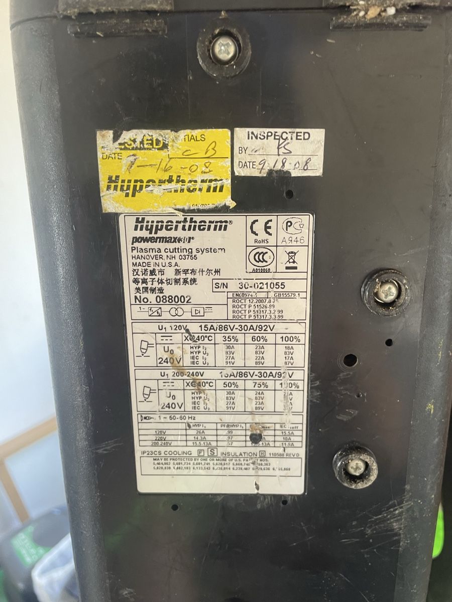 Saldatori: Plasmaschneider Hypertherm Powermax 30 – Usato da Obergerlafingen venduto da Sabroe00 4