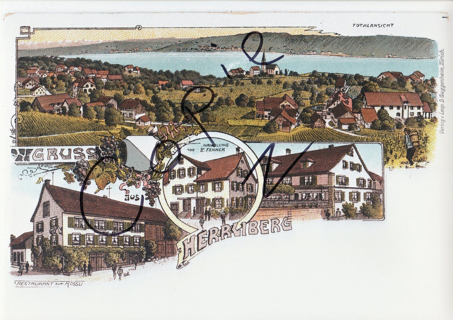 Grafica & Litografie: Herrliberg -  (Litho um 1900) – Usato da Fällanden venduto da Blausegelfliege