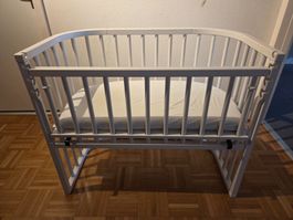 Babybay Beistellbett Maxi Comfort Plus, Weiss inkl. Matratze