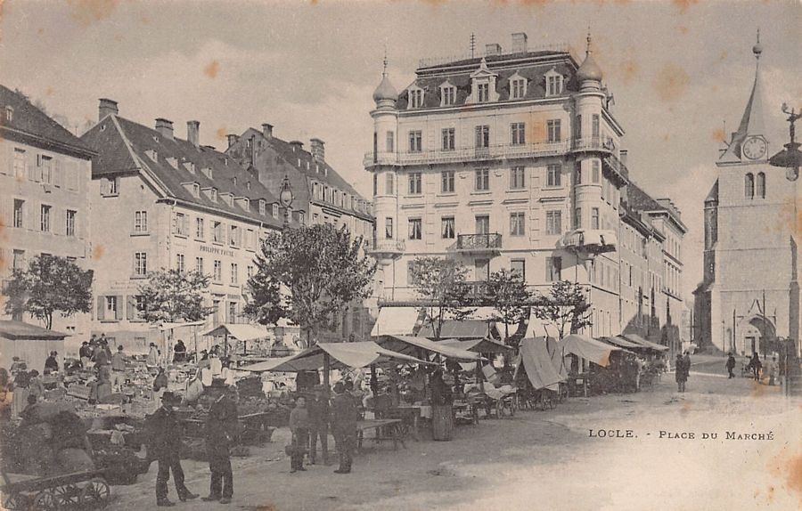 Cartes postales: Locle, Place du Marché, vers 1900 – D'occasion à Frauenfeld par POML