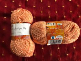 2x 50g Baumwollgarn orange-meliert Boogie, Neu