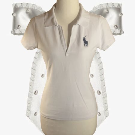 Ralph Lauren – Weißes, figurbetontes Polohemd