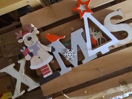 Weihnachts Deko Schriftzug aus Holz 38 cm